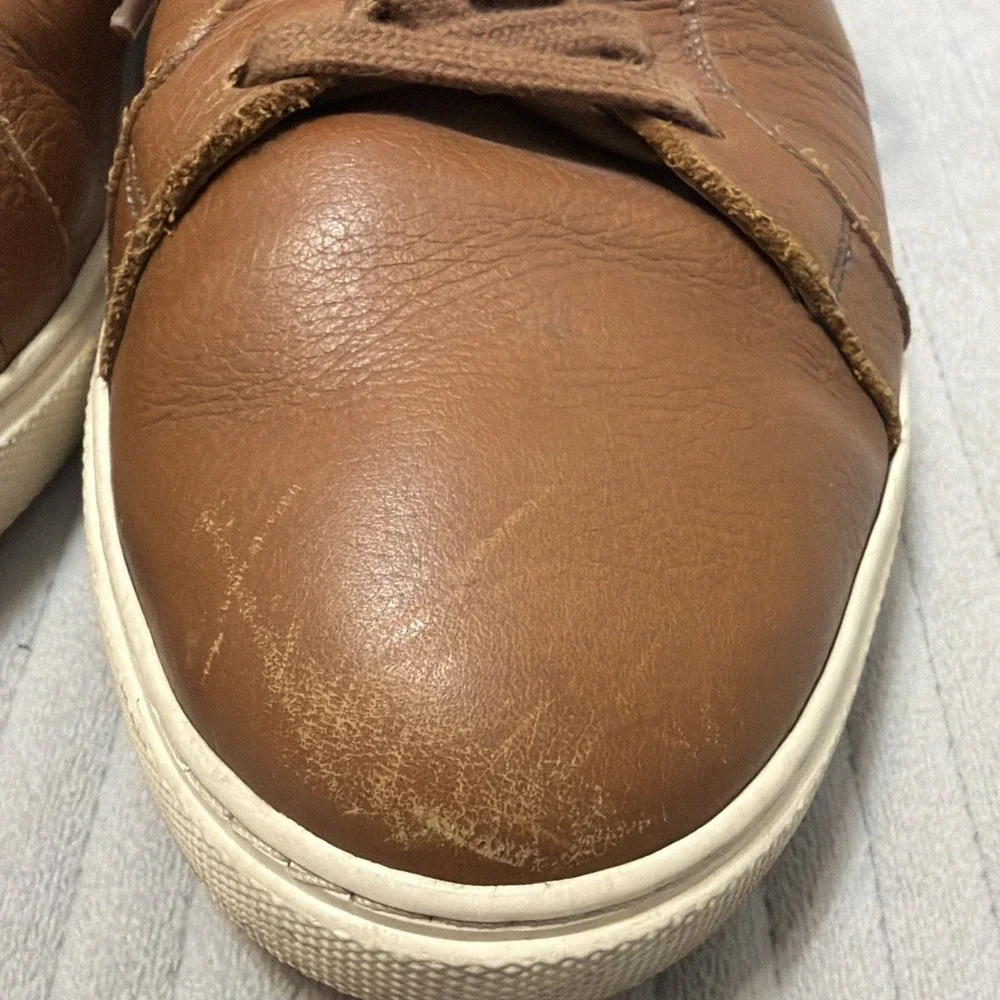 Allen Edmonds Courtside Sneakers Men's Sz 11 D Walnut Brown Leather Lace-up